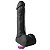 Pênis Vibrador Com Escroto 19,5 X 3,7 Cm Soulsex - Preto - Imagem 1