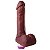 Pênis Vibrador Com Escroto 19,5 X 3,7 Cm Soulsex - Chocolate - Imagem 1