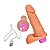 Pênis De Borracha Com Vibrador Recarregável 17,5x3,8cm Linha K-softline Kgel - Bege - Imagem 1