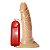 Pênis De Borracha 14x3,4cm Com Vibro E Ventosa Prazer E Cia - Bege - Imagem 1