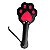 Chibata Pata De Gato Em Couro Sexy Import - Preto Com Vermelho - Imagem 3