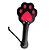 Chibata Pata De Gato Em Couro Sexy Import - Preto Com Vermelho - Imagem 2