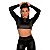 Cropped Com Manga Em Cirrê Dominatrixxx - Preto - M - Imagem 2