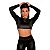 Cropped Com Manga Em Cirrê Dominatrixxx - Preto - M - Imagem 1