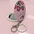 Espelho de Bolsa Duplo com Chaveiro Redondo Rosa 7x7cm HJ74302 - Imagem 1