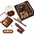 Kit Make Chocolate Sarah's Beauty S6754 Cor 01 - Paleta de Sombra com 9 cores, Blush e Batom Cremoso 2 em 1, Lip Gloss e Lápis Labial - Imagem 2