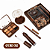 Kit Make Chocolate Sarah's Beauty S6754 Cor 02 - Paleta de Sombra com 9 cores, Blush e Batom Cremoso 2 em 1, Lip Gloss e Lápis Labial - Imagem 2