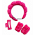 Kit 01 Tiara Nuvem, 01 Piranha Para Cabelo e 01 Par Pulseira Para Skincare Cor Aleatória - Imagem 1