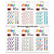 Kit 06 Unidades Cartela Adesivo Auto Colante Cores Aleatórias QBM762 - Imagem 1