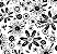 Tricoline preto e branco flores fundo branco 25x150cm - Un - Imagem 1