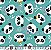 Tricoline panda fundo tiffany 25x150cm - Un - Imagem 1