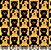 Tricoline gatos e cachorros fundo preto/amarelo 25x150cm - Un - Imagem 1