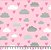 Tricoline nuvens e corações fundo rosa 25x150cm - Un - Imagem 1