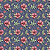 Tricoline digital mini flores marinho amizade verdadeira 50x150cm - Un - Imagem 1