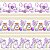 Tricoline digital faixas flor de lavanda 50x150cm - Un - Imagem 1