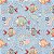 Tricoline digital peixinhos fundo azul 50x150cm - Un - Imagem 1
