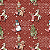 Tricoline digital magia do natal fundo vermelho 50x150cm - Un - Imagem 1