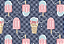 Tricoline sorvetinhos marinho 50x150cm - Un - Imagem 1