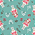 Tricoline bonecas fundo azul turquesa 50x150cm - Un - Imagem 1