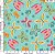 Tricoline florescer borboletas fundo azul claro 50x150cm - Un - Imagem 1
