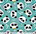 Tricoline panda fundo tiffany 50x150cm - Un - Imagem 1