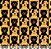 Tricoline gatos e cachorros fundo preto/amarelo 50x150cm - Un - Imagem 1