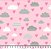 Tricoline nuvens e corações fundo rosa 50x150cm - Un - Imagem 1