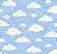 Tricoline estampado nuvem azul 50x150cm - Un - Imagem 1