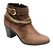 BOTA FEMININA ANKLE BOOT CANO CURTO COURO LEGÍTIMO COR HAVANA 2360 - Imagem 2