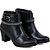 BOTA FEMININA ANKLE BOOT COURO LEGITIMO COR PRETA E2367 - Imagem 4