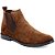 BOTA MASCULINA BOTINA EM COURO NATURAL CHELSEA CAFÉ COM SOLA PRETA E502 - Imagem 1