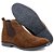 BOTA MASCULINA BOTINA EM COURO NATURAL CHELSEA CAFÉ COM SOLA PRETA E502 - Imagem 3