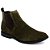 BOTA MASCULINA BOTINA EM COURO NATURAL CHELSEA VERDE MILITAR COM SOLA PRETA E502 - Imagem 2