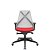Cadeira de Escritório Presidente Tela BIX com Autocompensador NR17 Plaxmetal Tecido Poliester Vermelho Tela Cinza - Imagem 1
