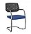 Cadeira Fixa Empilhável Piena Base Cromada Encosto Estofado Plaxmetal - Imagem 2