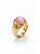 Anel Oval Rosa em Aço Inoxidável - Imagem 3
