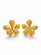Brinco Flor Margarida Esmaltada Banhado a Ouro - Imagem 2