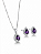 Conjunto Gota Ametista em Prata 925 com Moldura Cravejada - Imagem 3