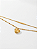 Pulseira Dupla em Aço Inoxidável Banhada a Ouro com Coração Liso - Imagem 3
