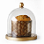 Porta panetone de MDF com redoma de vidro - DOURADO - Imagem 1