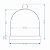 Porta panetone de MDF com redoma de vidro - DOURADO - Imagem 4