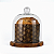 Porta panetone de madeira Teca com redoma de vidro - até 400g - Imagem 3