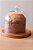 Porta panetone de madeira Teca com redoma de vidro - até 400g - Imagem 3