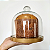 Porta panetone de MDF na cor DOURADA com redoma de vidro - até 400g - Imagem 1