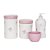 kit higiene de louça - Branco e rosa bebê com rosas - Imagem 1