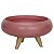 Cachepot de cerâmica com pés de madeira - rosa - Imagem 1