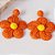 Brinco flor ráfia laranja - Imagem 1