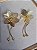 Brinco flor chapa dourado - Imagem 1