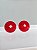 Brinco redondo acrílico vermelho - Imagem 1