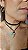 Choker amarração pingentes dente metal resina azul - Imagem 1